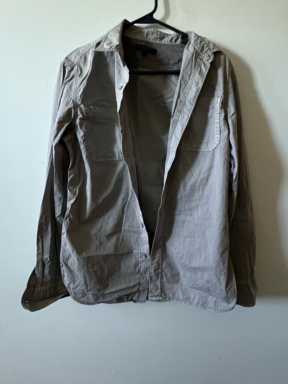 Banana Republic Men's Lightweight Button-Up Cotton Shirt - Gray